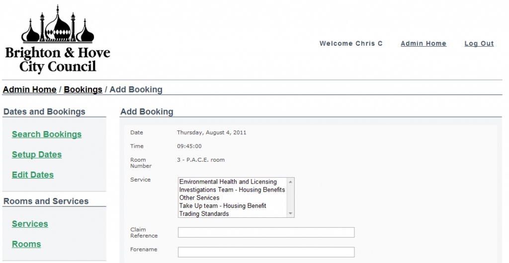 System Bookings Brighton & Hove Council booking system case study